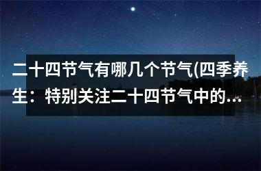 <h3>二十四节气有哪几个节气(四季养生：特别关注二十四节气中的四个节气)