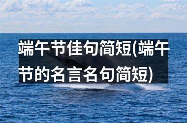 <h3>端午节佳句简短(端午节的名言名句简短)