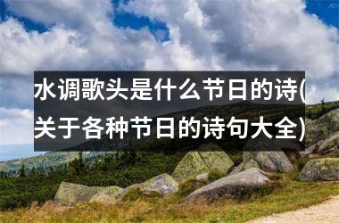 <h3>水调歌头是什么节日的诗(关于各种节日的诗句大全)