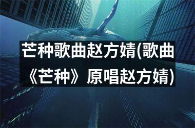 <h3>芒种歌曲赵方婧(歌曲《芒种》原唱赵方婧)