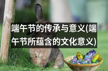 <h3>端午节的传承与意义(端午节所蕴含的文化意义)