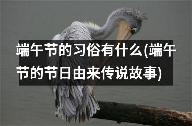 <h3>端午节的习俗有什么(端午节的节日由来传说故事)