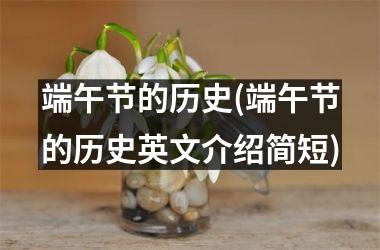 <h3>端午节的历史(端午节的历史英文介绍简短)
