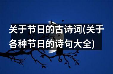 <h3>关于节日的古诗词(关于各种节日的诗句大全)