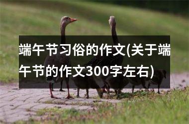 <h3>端午节习俗的作文(关于端午节的作文300字左右)