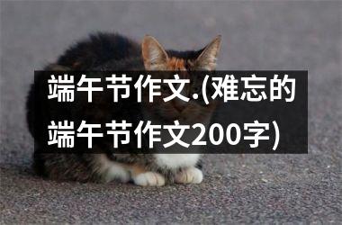 <h3>端午节作文.(难忘的端午节作文200字)