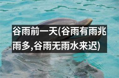 <h3>谷雨前一天(谷雨有雨兆雨多,谷雨无雨水来迟)