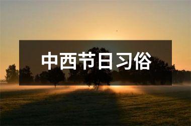 <h3>中西节日习俗