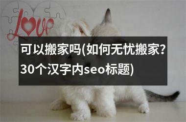 <h3>可以搬家吗(如何无忧搬家？30个汉字内seo标题)