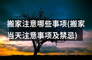 <h3>搬家注意哪些事项(搬家当天注意事项及禁忌)