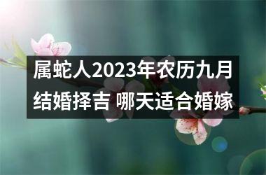 <h3>属蛇人2025年农历九月结婚择吉 哪天适合婚嫁