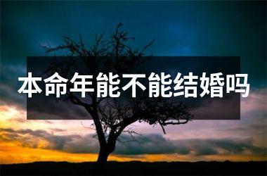 <h3>本命年能不能结婚吗