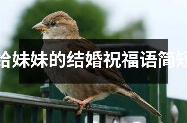 给妹妹的结婚祝福语简短