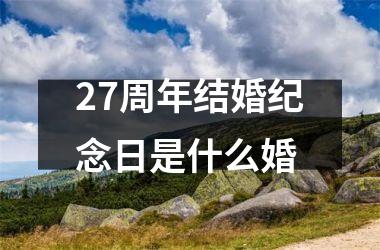 <h3>27周年结婚纪念日是什么婚