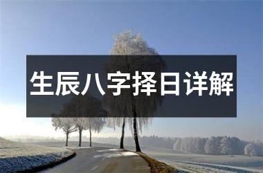 <h3>生辰八字择日详解