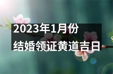 2023年1月份结婚领证黄道吉日