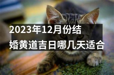 2023年12月份结婚黄道吉日哪几天适合