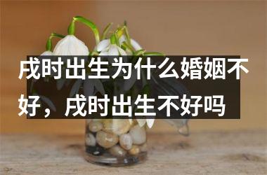 <h3>戌时出生为什么婚姻不好，戌时出生不好吗