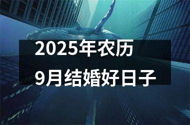 <h3>2025年农历9月结婚好日子