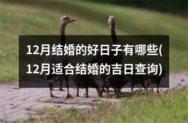 <h3>12月结婚的好日子有哪些(12月适合结婚的吉日查询)