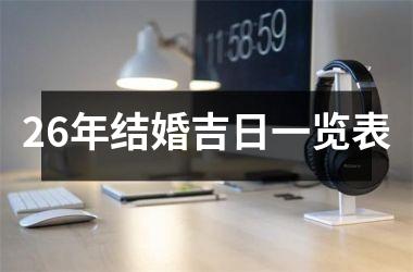 <h3>26年结婚吉日一览表