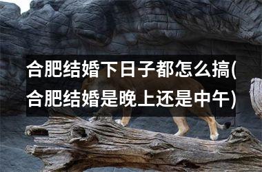<h3>合肥结婚下日子都怎么搞(合肥结婚是晚上还是中午)