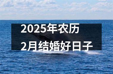<h3>2025年农历2月结婚好日子