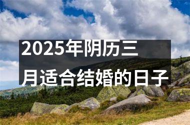 <h3>2025年阴历三月适合结婚的日子