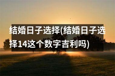 <h3>结婚日子选择(结婚日子选择14这个数字吉利吗)