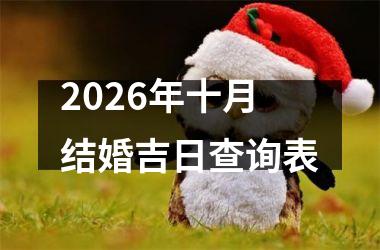 <h3>2026年十月结婚吉日查询表