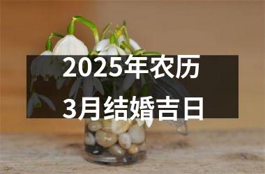 <h3>2025年农历3月结婚吉日