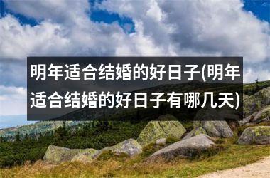 <h3>明年适合结婚的好日子(明年适合结婚的好日子有哪几天)