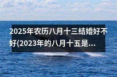 <h3>2025年农历八月十三结婚好不好(2023年的八月十五是什么时候)