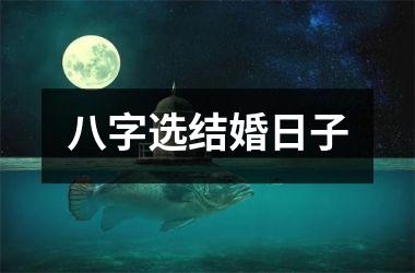 <h3>八字选结婚日子