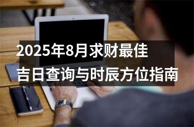 2025年8月求财最佳吉日查询与时辰方位指南