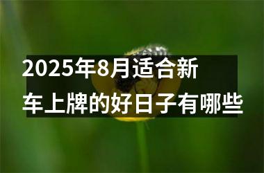2025年8月适合新车上牌的好日子有哪些