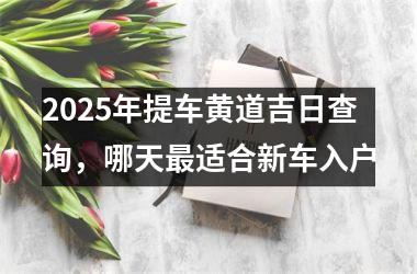 <h3>2025年提车黄道吉日查询，哪天最适合新车入户