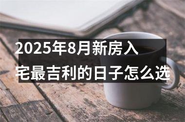 2025年8月新房入宅最吉利的日子怎么选