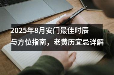 <h3>2025年8月安门最佳时辰与方位指南，老黄历宜忌详解