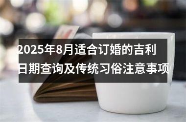 2025年8月适合订婚的吉利日期查询及传统习俗注意事项
