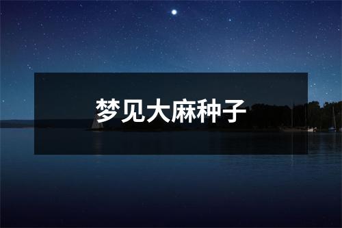 <h3>梦见大麻种子