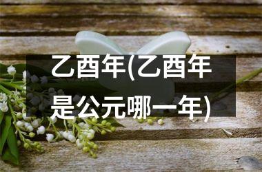 <h3>乙酉年(乙酉年是公元哪一年)