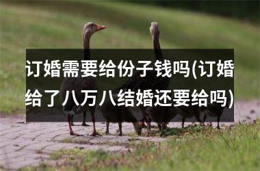 <h3>订婚需要给份子钱吗(订婚给了八万八结婚还要给吗)