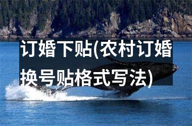 订婚下贴(农村订婚换号贴格式写法)