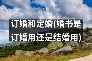<h3>订婚和定婚(婚书是订婚用还是结婚用)