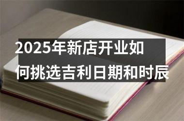 2025年新店开业如何挑选吉利日期和时辰