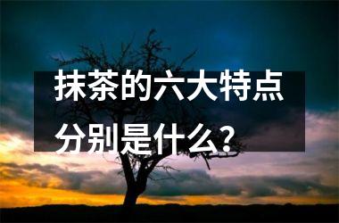 <h3>抹茶的六大特点分别是什么？