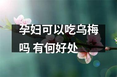 孕妇可以吃乌梅吗 有何好处