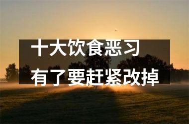 十大饮食恶习 有了要赶紧改掉
