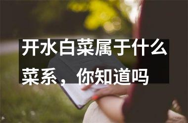 开水白菜属于什么菜系，你知道吗